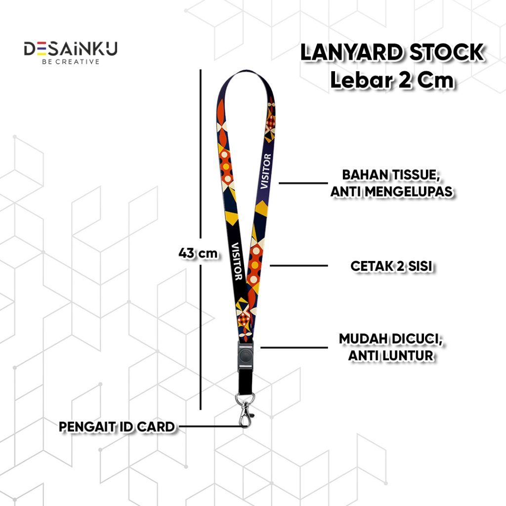 

LANYARD KORPORAT / TALI COORPORATE / GANTUNGAN ID CARD KEPANITIAAN GROSIR 2cm