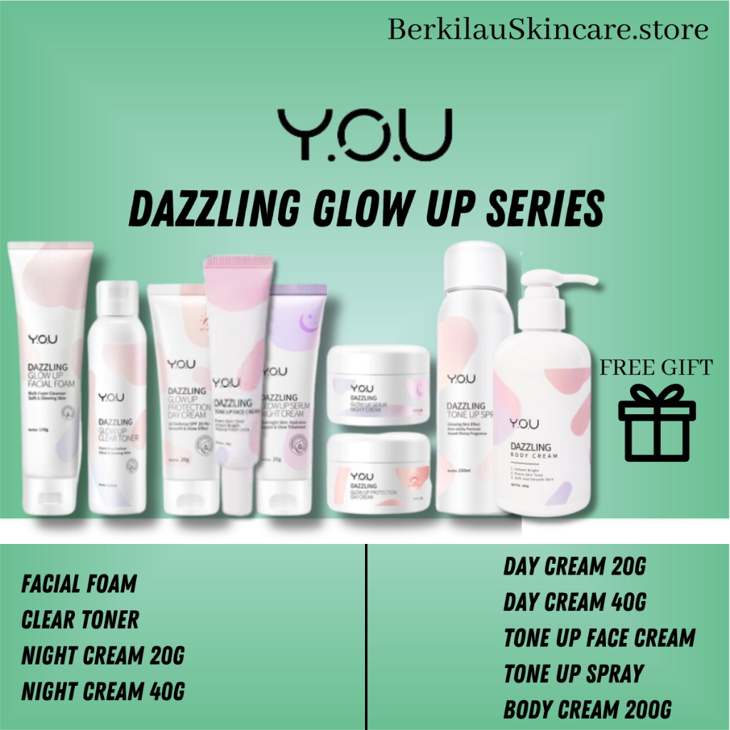 YOU Dazzling Glow Up Series | Paket Skincare Mencerahkan Dan Memutihkan Kulit