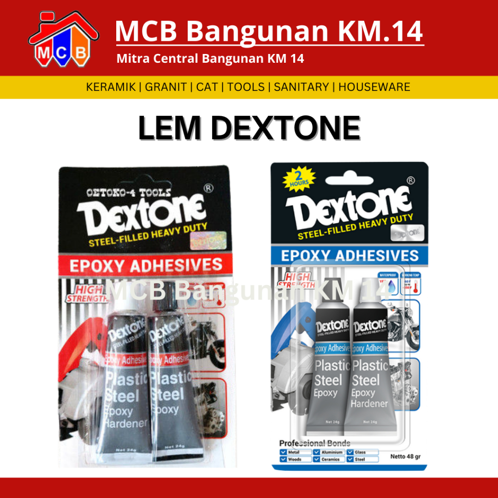 Lem Dextone 2 Jam / biasa 48 Gr Epoxy Adhesives / Lem Besi Dextone