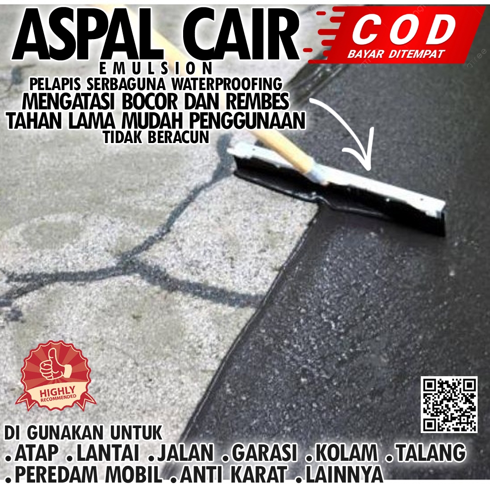 Aspal Cair Cat Pelapis Anti Bocor Dak Beton Besi Lantai Mobil