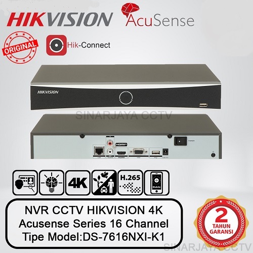 NVR CCTV Hikvision 16 Channel DS-7616NXI-K1 Acusense H.265+