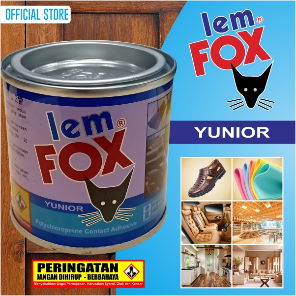 Lem Fox Biru Yunior Kaleng 70 gram / Lem Kuning Kaleng Biru