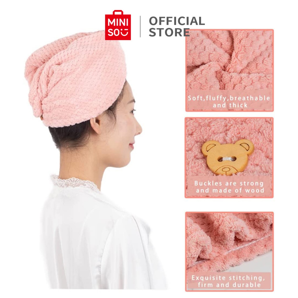 MINISO Handuk Pengering Rambut Hair Drying Cap Quick Drying Towel