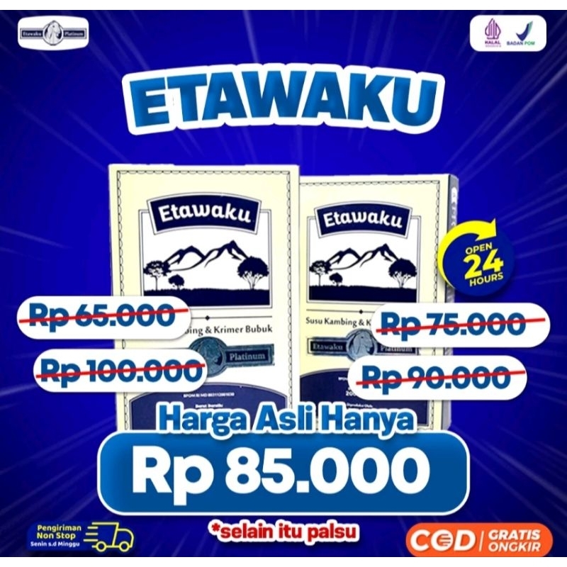 

[FREE Masker] ETAWAKU PLATINUM - Susu Kambing Etawa susu kesehatan Krimer Nabati Bubuk Provit Original