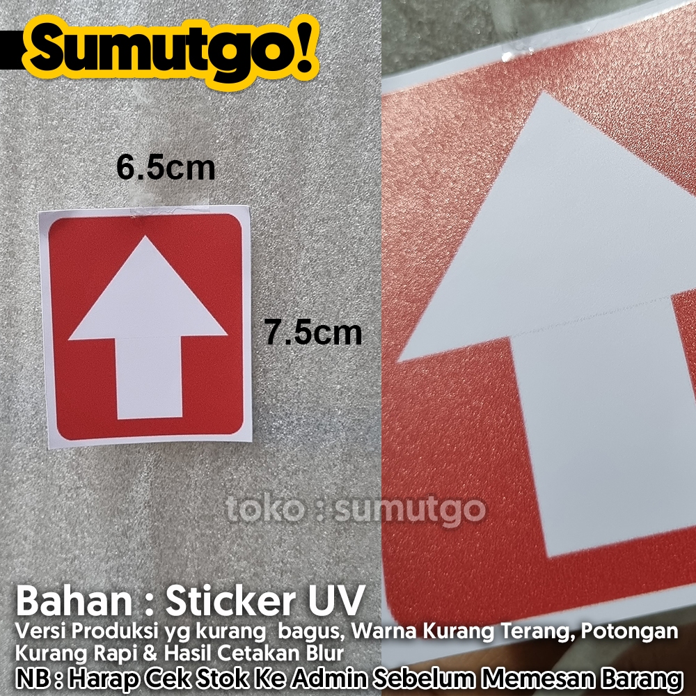 

[Promo Barang Reject] Stiker Tanda Arah Panah Penunjuk Jalan Merah Traffic Sign uk 6.5 x 7.5 cm / Sticker UV Tanda Label Awas Warning Sign Rambu K3 Safety Keselamatan Kerja Tahan Air Tahan Minyak