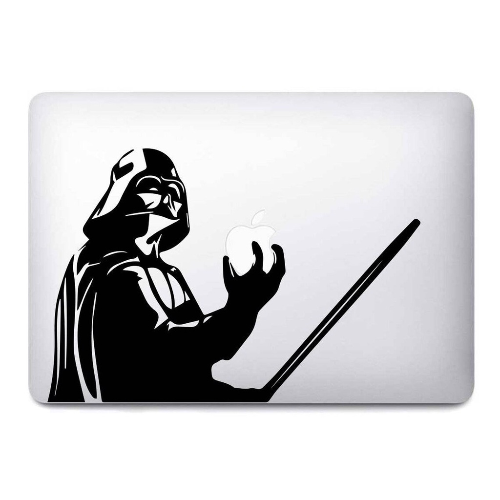 Stiker Star Wars Character - Darth Vader Holding Apple - Laptop Decal Macbook Sticker