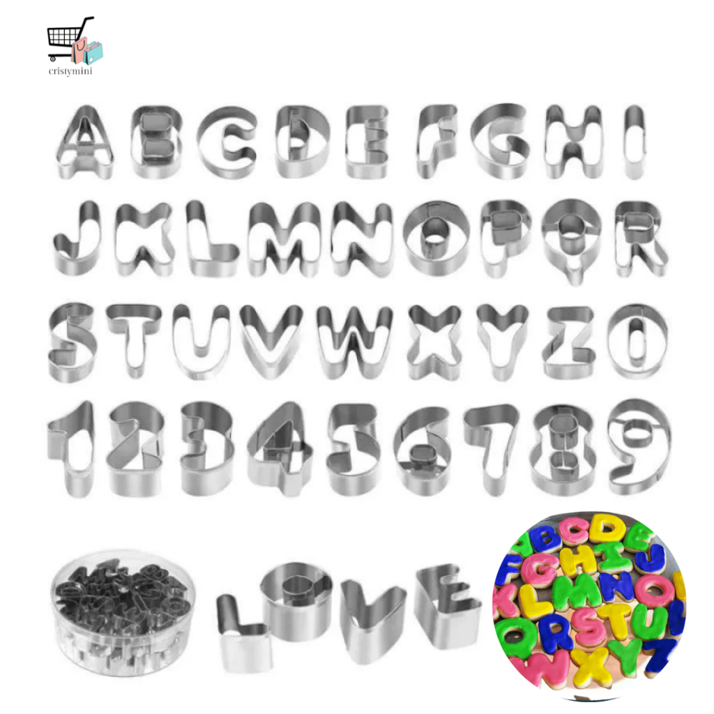 Set Cetakan Angka Dan Huruf Penghias Tumpeng Garnish Cetakan Kue Kering Puding Bento Bekal Anak