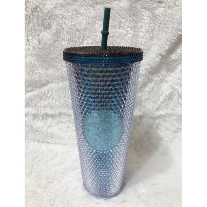 Starbucks Tumblr Venti Cold Cup Glitter Blue Bling