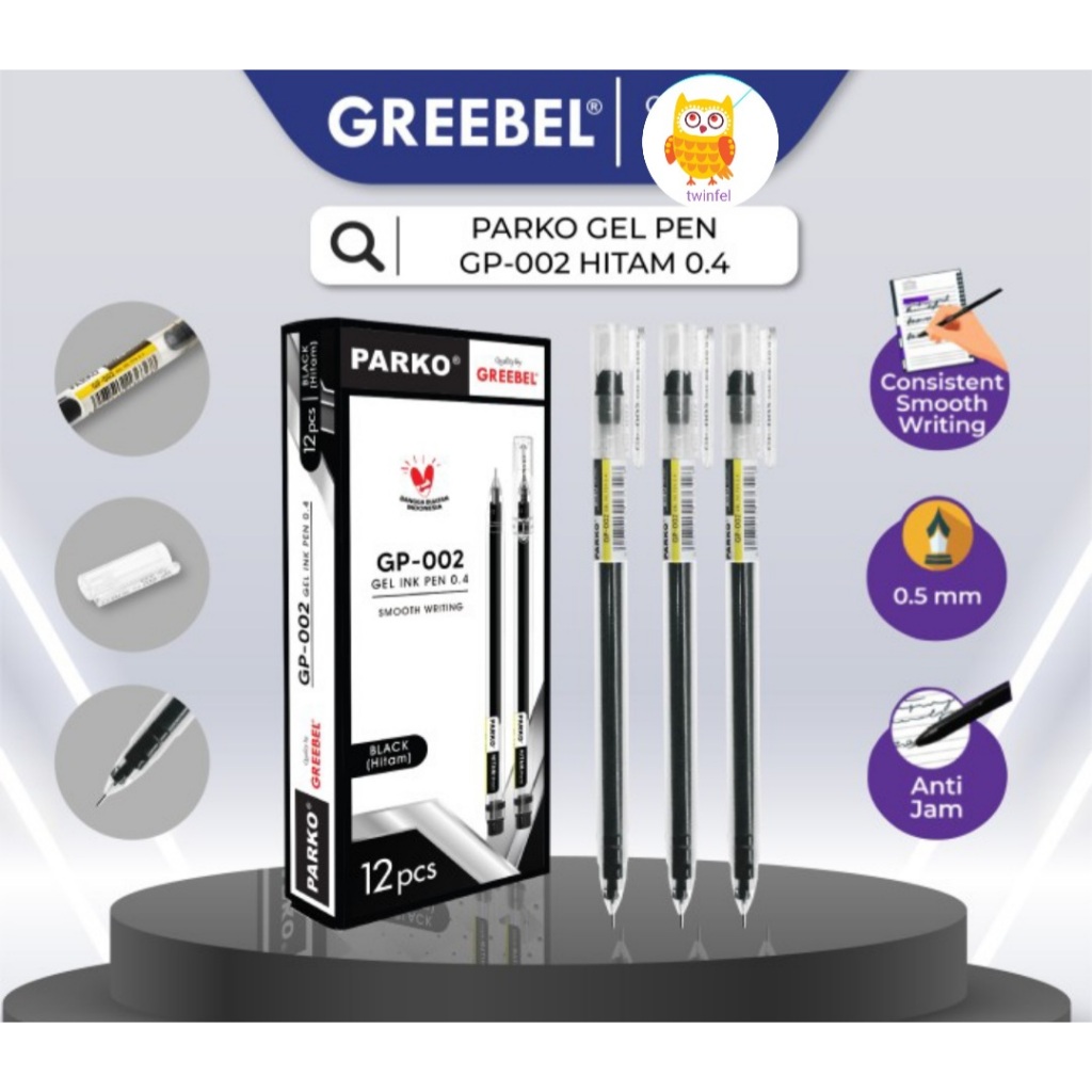 

PARKO Pulpen Bolpoin Ballpen Ballpoint Bolpoint (PARKO GEL PEN GP-002 HITAM 0.4) / Pulpen untuk perlengkapan office kantor anak sekolah)