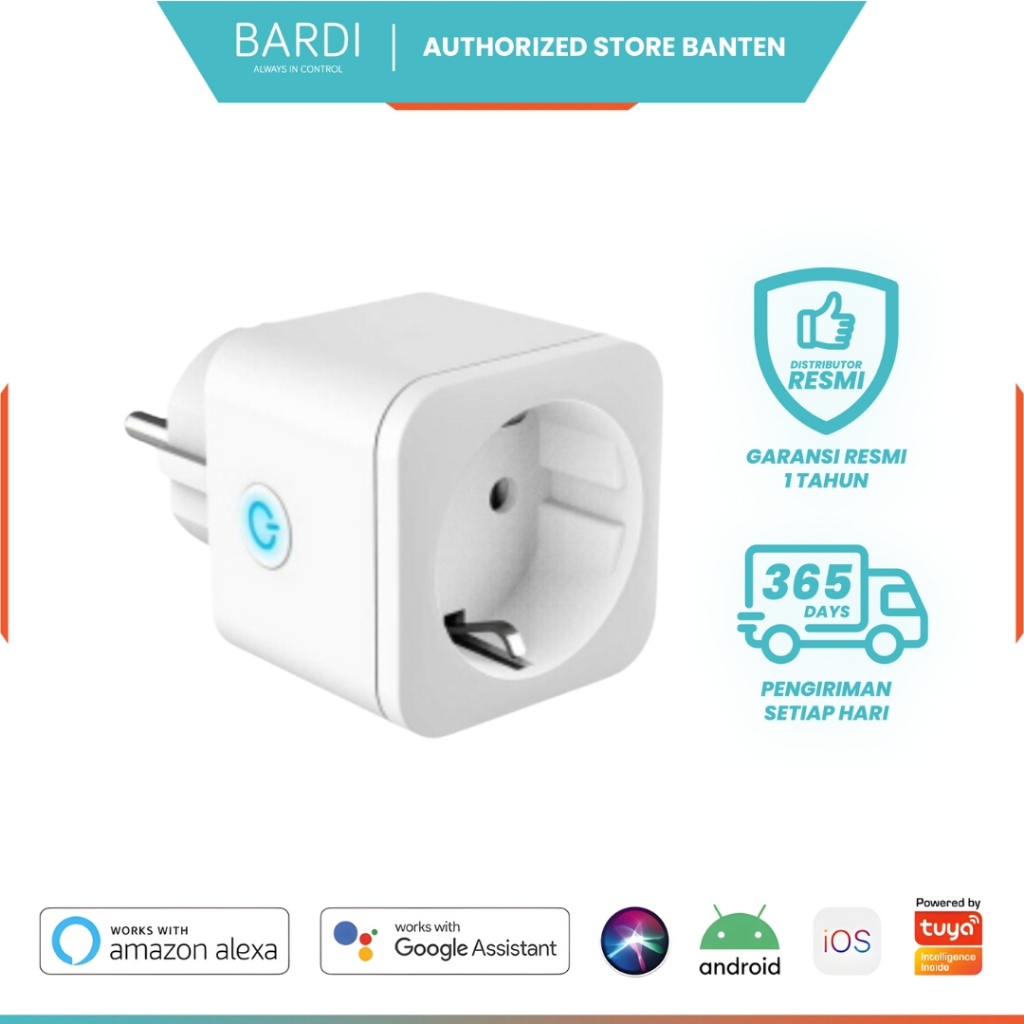 BARDI Smart Plug Portable Colokan Watt Meter WiFi Wireless IoT Smart Home