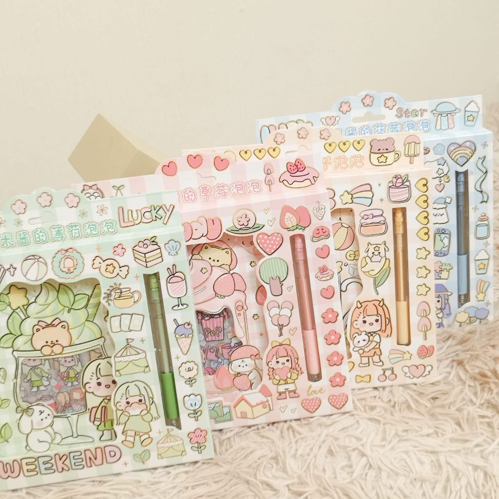 

Paket Buku Sticker dan Cutter ST Lucu dan Imut Warna Pink, Biru, Hijau, dan Kuning