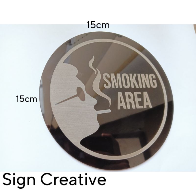 

Sign Akrilik Pop up sign bulat 15cm - Smoking area