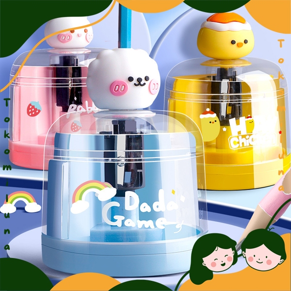

Rautan pensil elektrik karakter lucu peraut otomatis putar sendiri electric pencil sharpener cute HB1401
