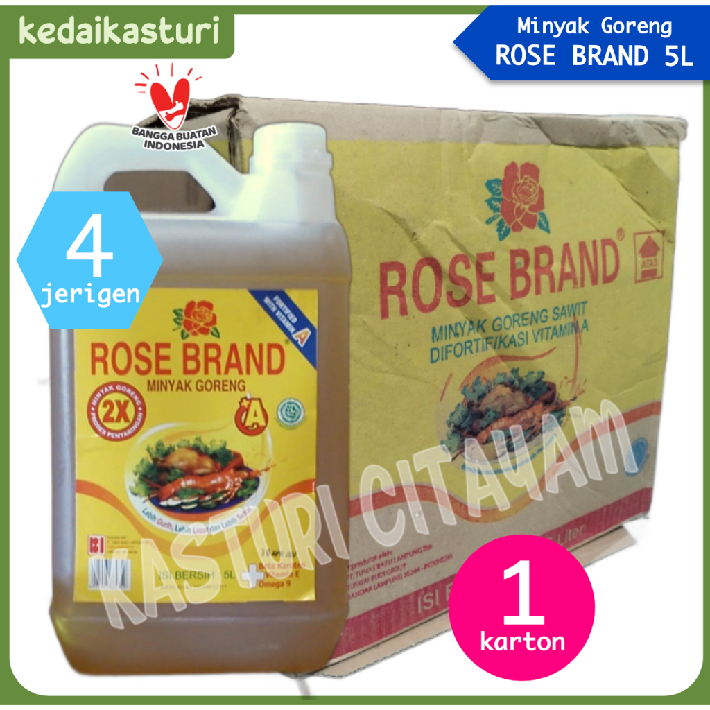 

Rose Brand 5 Liter Minyak Goreng [1 Karton x 4 Jerigen]