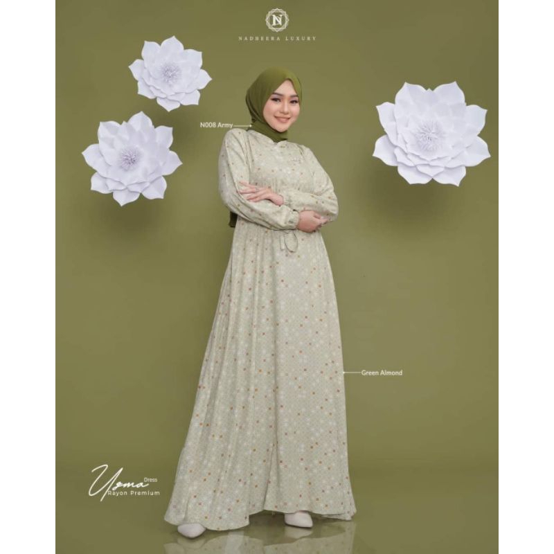 UZMA DRESS NADHEERA LUXURY || Gamis Rayon Premium Motif Terbaru Bahan Adem