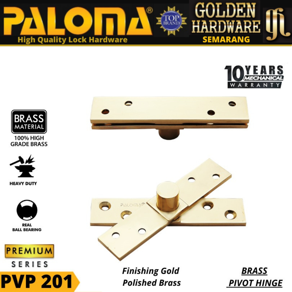 PALOMA PVP 201 PIVOT HINGE ENGSEL PUTAR JENDELA BRASS GOLD PB EMAS