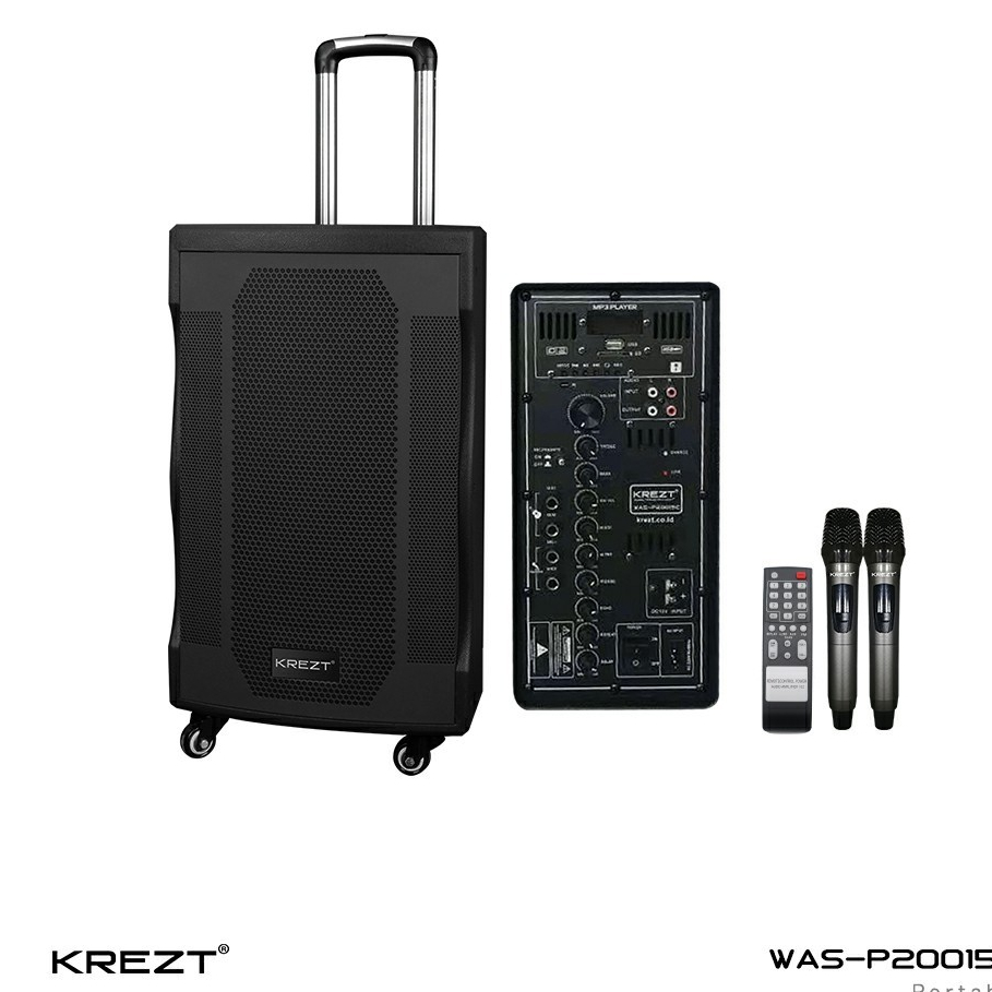 Speaker Aktif 15 inch 3 way Krezt P20015C Portable Speaker Weireless