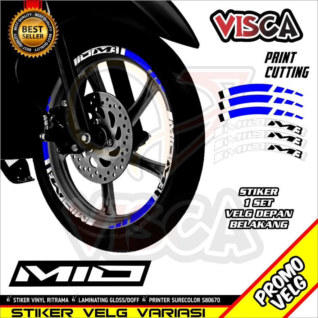 Stiker Velg Mio M3 List Velg Motor Stiker Velg Ring 14 Mio M3