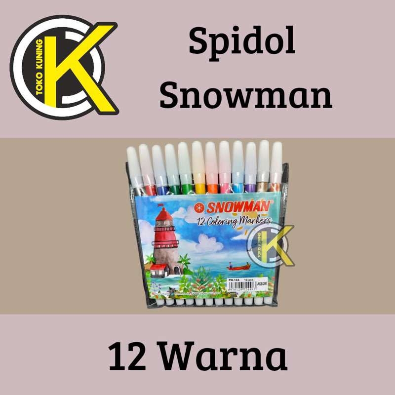 

SATU SET | Spidol kecil Snowman 12 warna