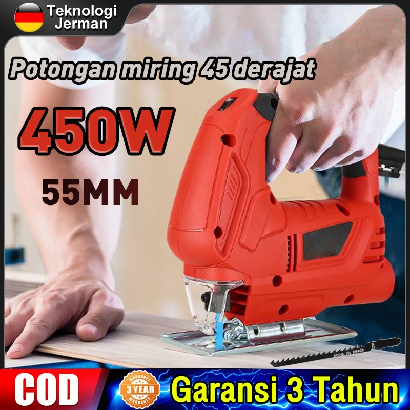 REAIM MESIN GERGAJI JIGSAW 450W GERGAJI LISTRIK GERGAJI KAYU MESIN POTONG BESI CES JIKSAW GERGAJI