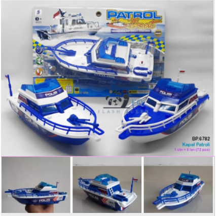 Mainan Perahu Kapal Laut Polisi Pakai Baterai | Patrol Boat