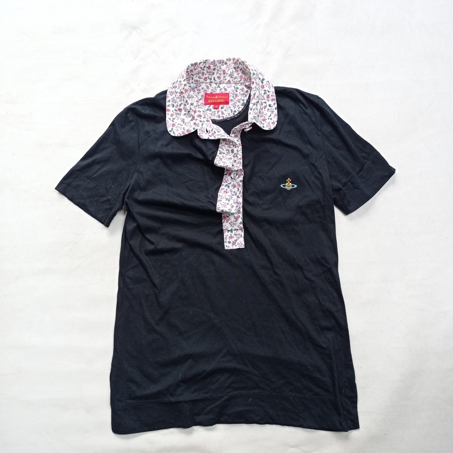vivienne westwood drape floral collar women polo shirt mm6 cdg