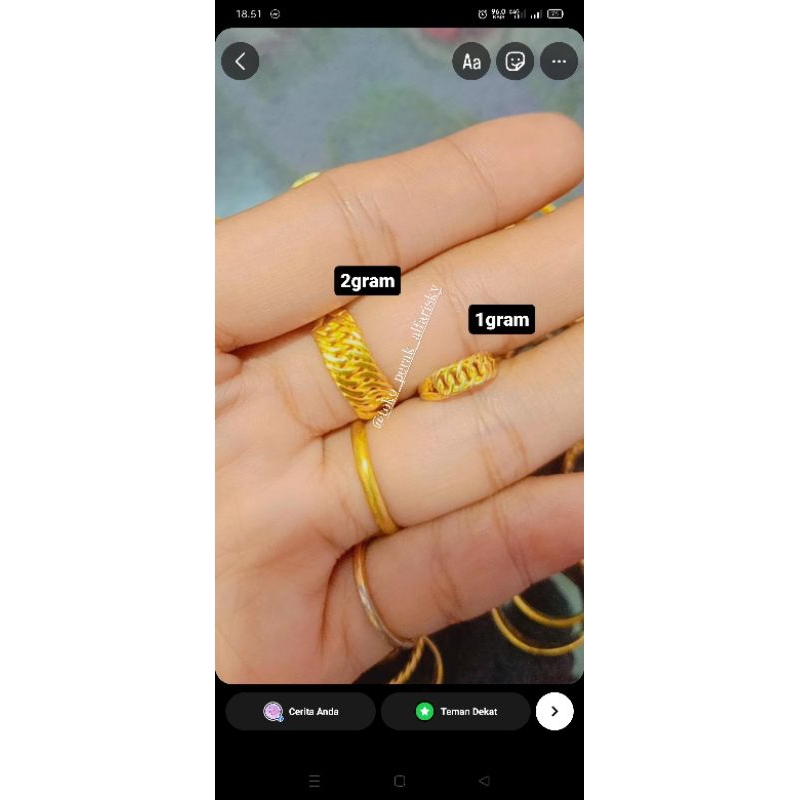 cincin rantai model emas