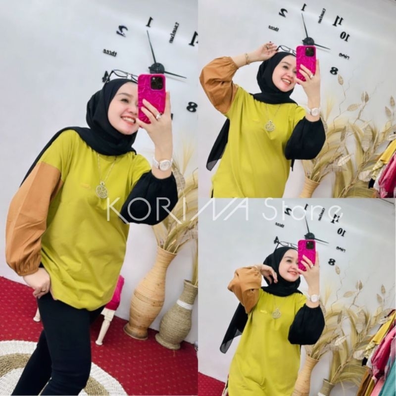 Blouse Rainbow By Nabil Atasan Oversize Lengan Balon Ld 120