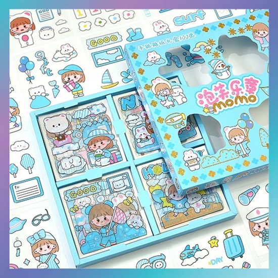 

Sticker Waterproof Sticker Momo Dapat Box Isi 100 Lembar Anti Air Stiker Motif Kartun Anak