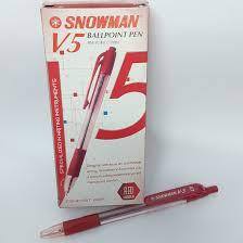 

balpoin pen snowman v5 0.7mm merah per pack