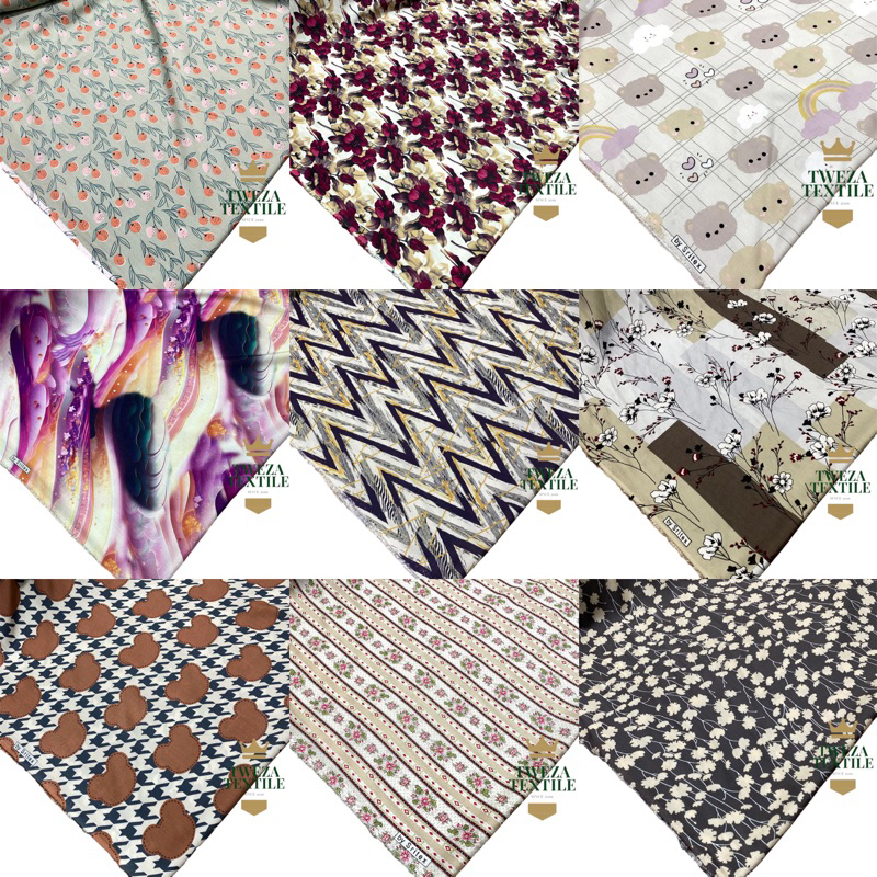 Kain Katun Rayon Motif Salur Viscose Premium Uniqlo Bahan Daster Piyama One Set Dress Gamis