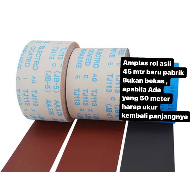AMPLAS ROLL BARU 1 ROLL 40 METER GRIT 40 60 80 100 120 150 180 240 220 320  PANJANG ASLI 40