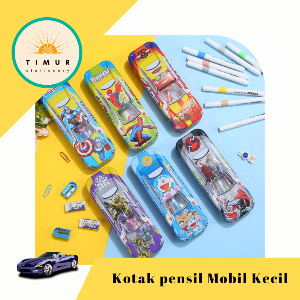 

Tempat / Kotak Pensil Kaleng MOBIL Anak kecil