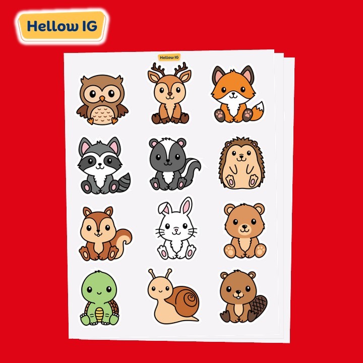 

STICKER CUTE ANIMAL ANIMALS STIKER BINATANG LUCU HUTAN BOTOL HELM AESTHETIC KOPER HP LAPTOP PREMIUM WATERPROOF
