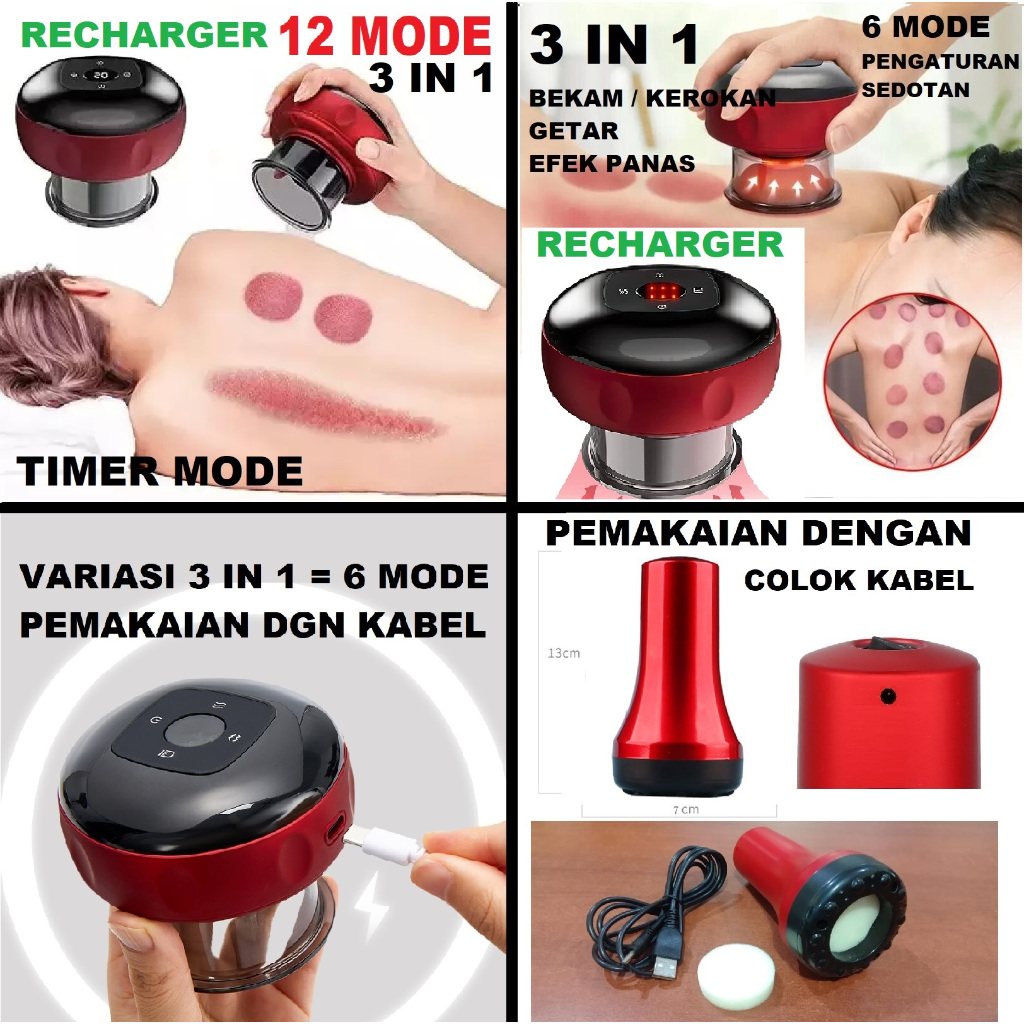 Alat kerok elektrik Bekam elektrik Alat pijit kop elektrik Alat Pijat Guasha AA