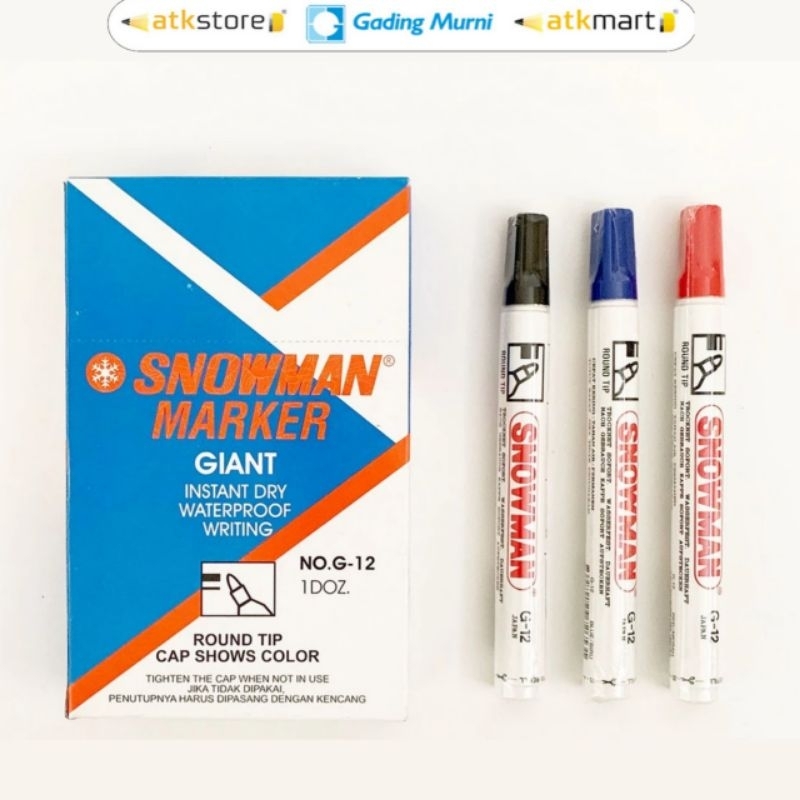 

Snowman permanent marker spidol permanen G 12
