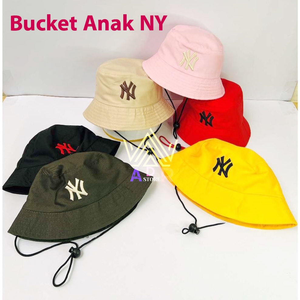 Topi Bucket Anak Perempuan Bucke Anak Sablon NY Topi Bucket Anak Laki Laki Sablon NY Untuk Anak Umur