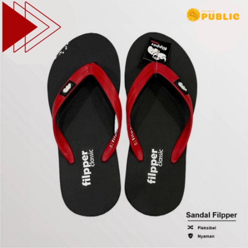 Sandal Jepit Japit Filpper Classic Pria Wanita (Merah, Kuning), Fipper, Flipper