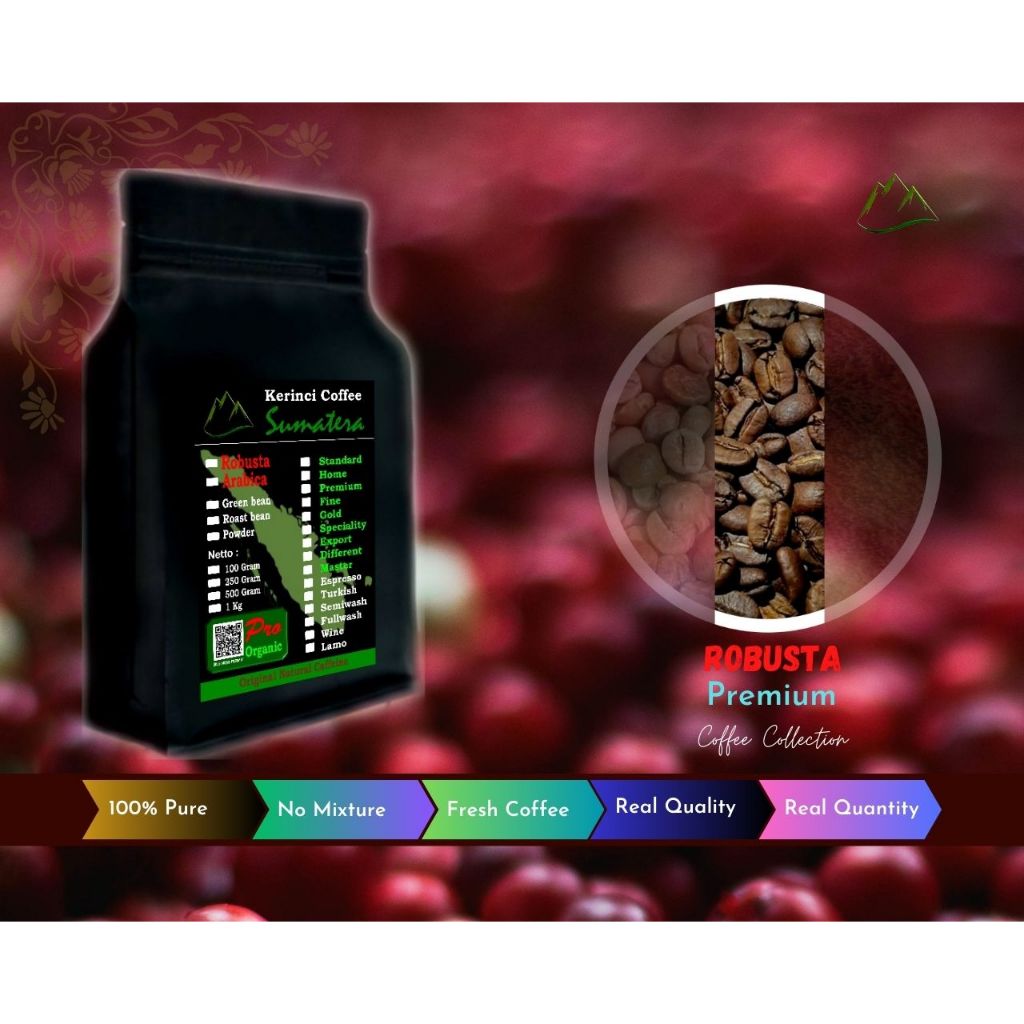 

Kopi Kerinci Robusta Premium - Roast Bean 500 Gram - 100 % Murni - Kerinci Regency - Jambi