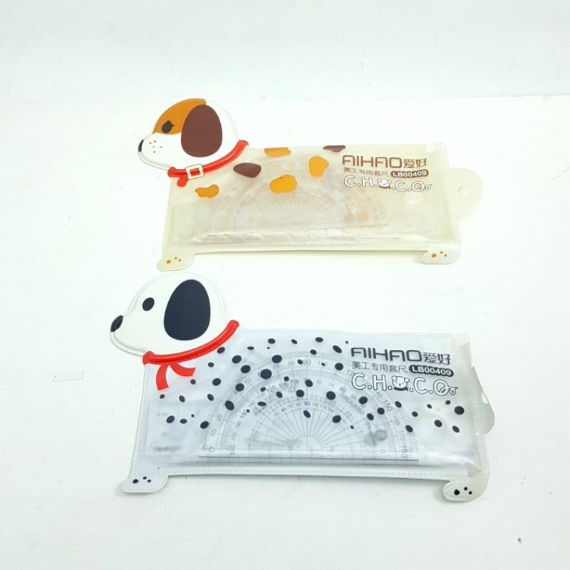 

Penggaris Set Plastik / Mistar Segitiga Kemasan Motif Dogi AIHAO LB00409