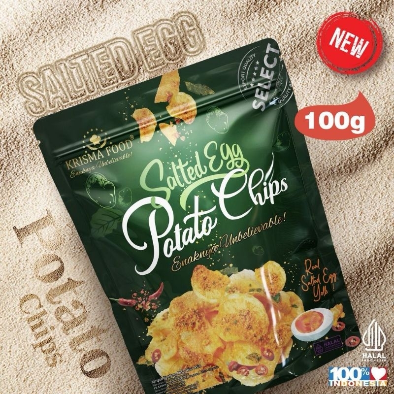 

krisma food salted egg potato chips 100 gr