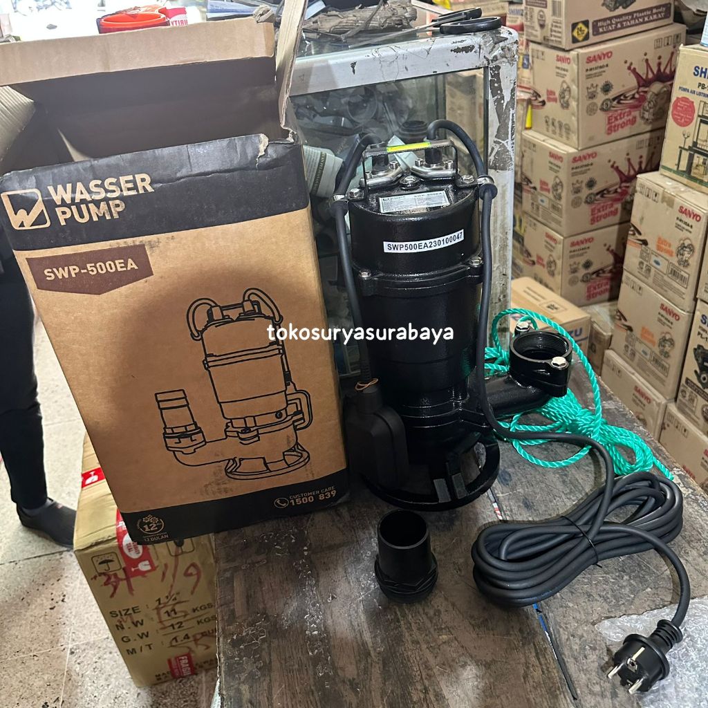 Pompa Celup Air Kotor 2" Wasser SWP 500 EA Pompa Celup Air Kotor Submersible Pump Otomatis 2 in