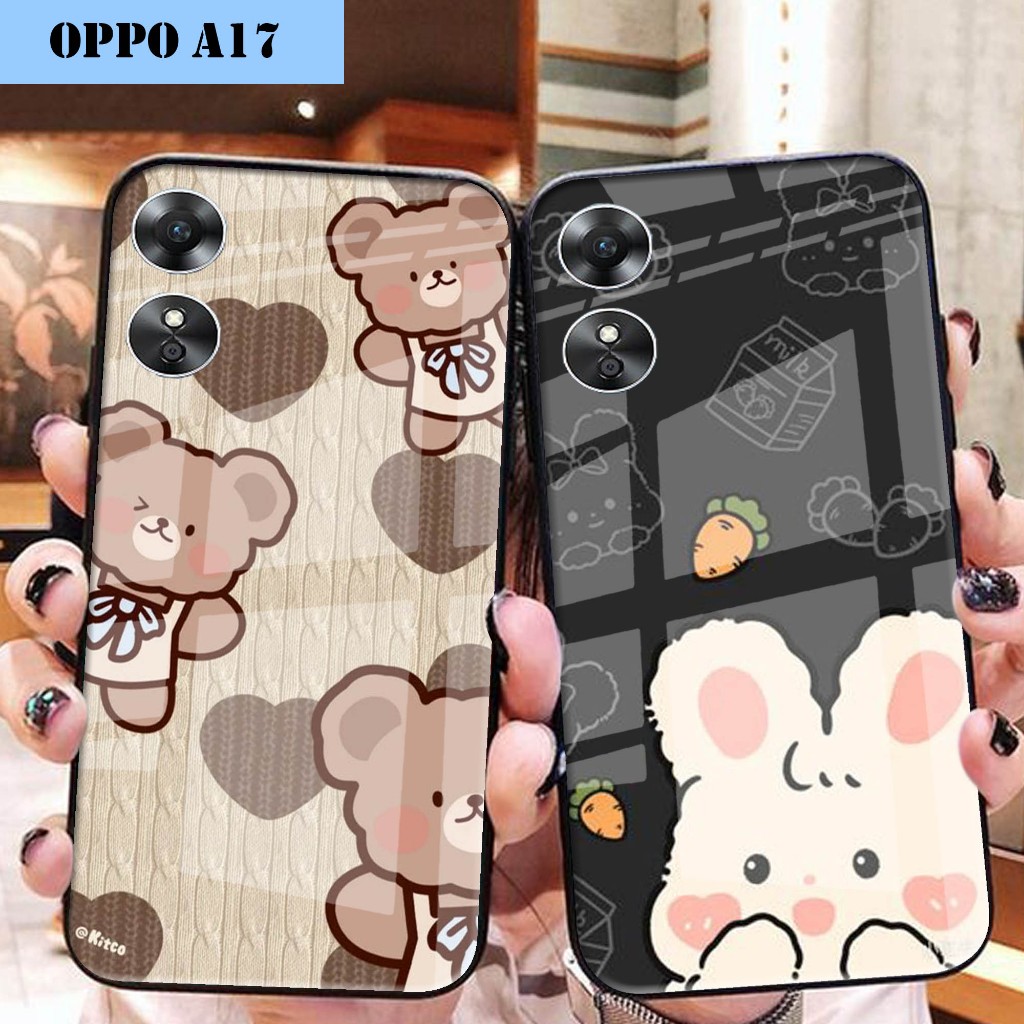 Case Kaca Oppo A17 A17K - Kesing Oppo A17 A17K - Case Kaca Kilau Oppo A17 A17K - Case Oppo A17 A17K 