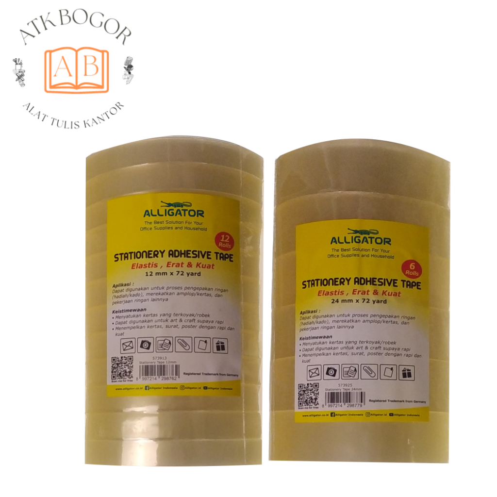 

Alligator Isolasi Solasiban Bening 12 mm / 24 mm (1/2 Inch / 1 Inch) - Isi 1 Slop