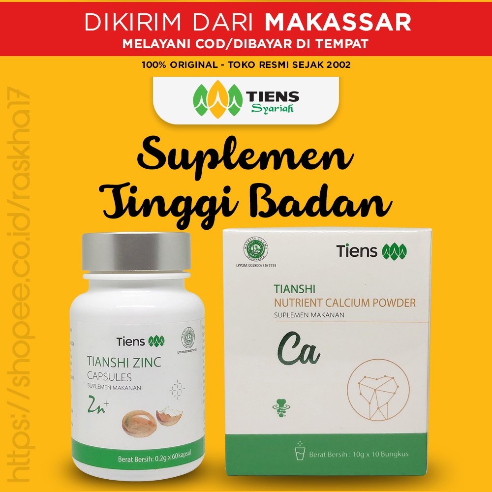 PENINGGI BADAN TIENS | KALSIUM DAN ZINC TIENS | PENINGGI BADAN