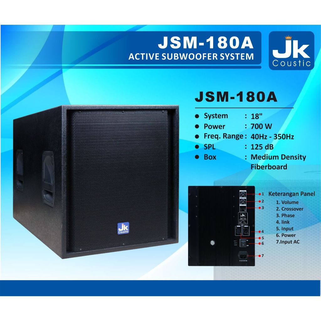 Speaker Aktif Sub 18" Jk coustic JSM 180A