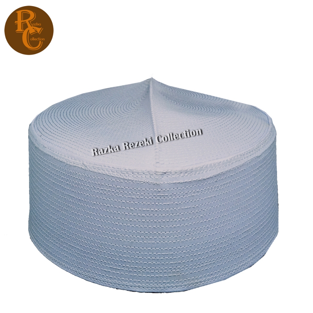 Peci Haji Putih Polos // Peci Haji Batok Tinggi 6 cm