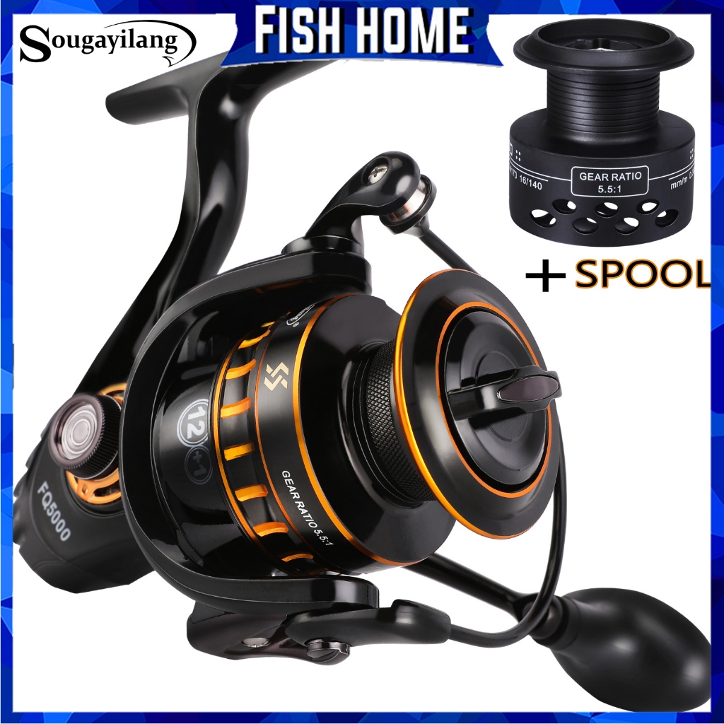 Sougayilang spinning pancing reel 1000/5000 size 5.1:1 Kolokasi 12+1BB Baik untuk memancing di air a