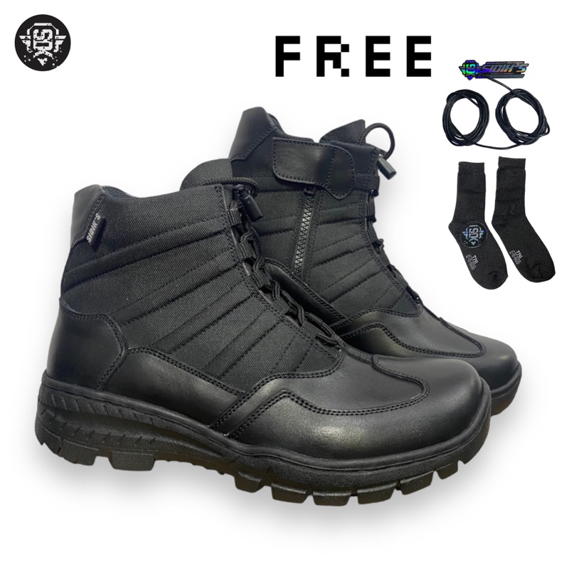 SIDIKS- sepatu pdl lantas sepatu pdl pendek paspampres sepatu riding adventure shoes hitam
