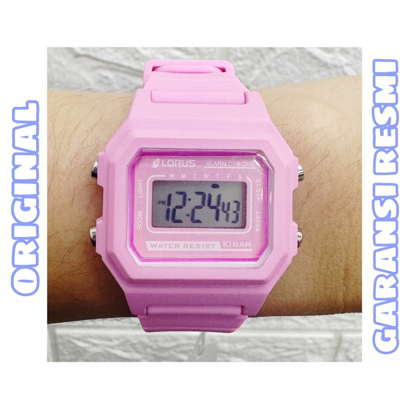 Jam Tangan Lorus - Digital - Pink - Water Resistant - Karet